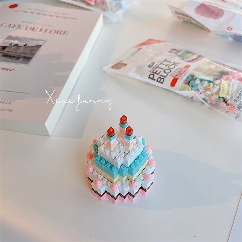 Mô Hình Lắp Ghép Hộp Bánh Sinh Nhật Mini Quà Tặng | Set Đồ Chơi Lắp Ghép Bánh Gato Mini Dễ Thương