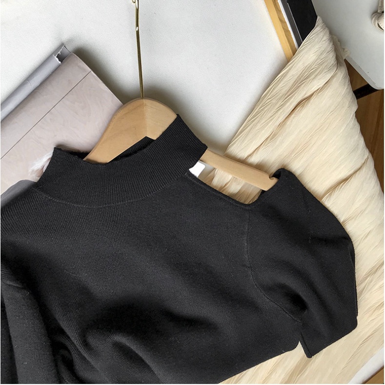 Áo nỉ nữ khoét vai dài tay cá tính 4 màu Freesize form dưới 62kg mặc đẹp-Minxy shop