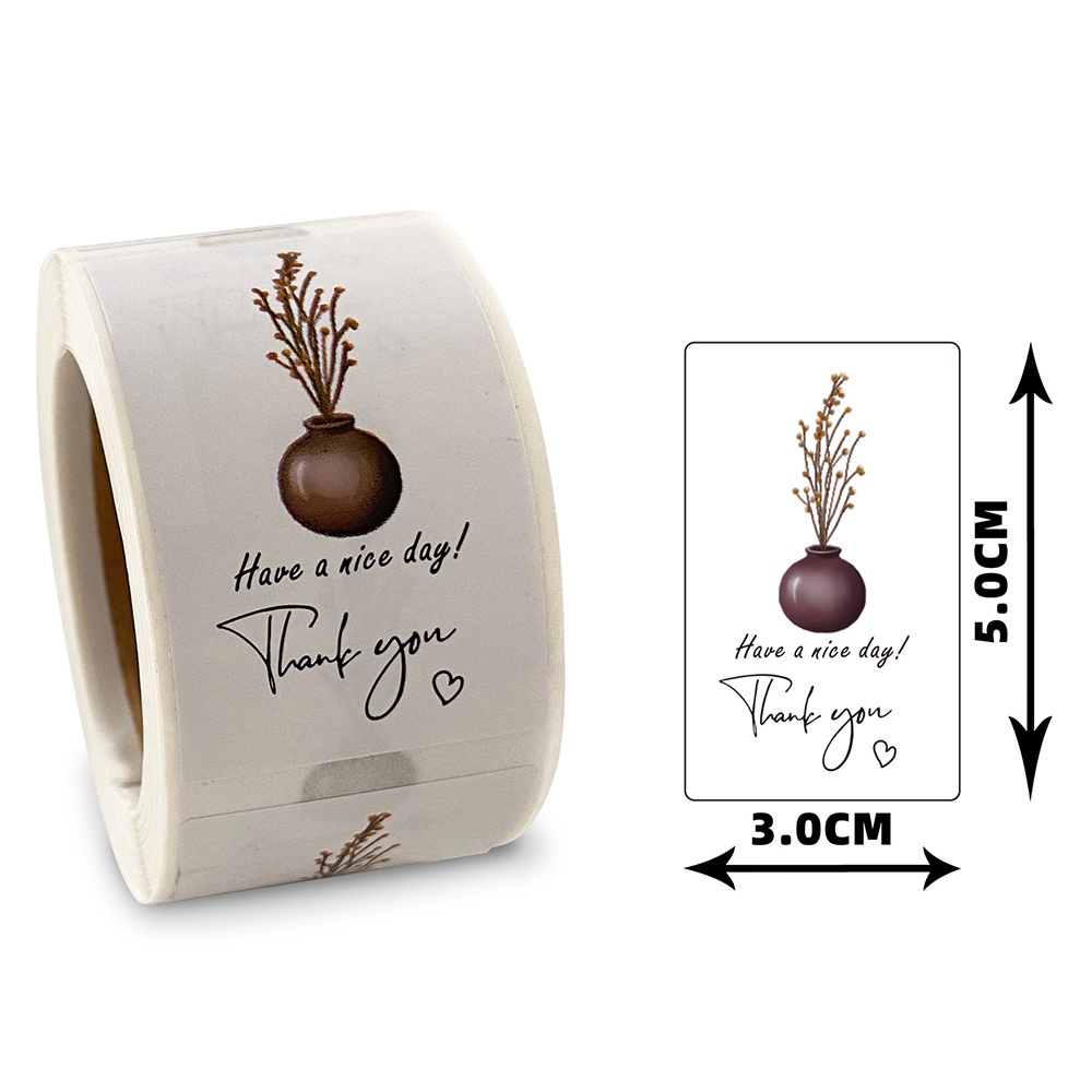 Set 200 Sticker Vuông In Chữ thank you Dán Trang Trí Tiệc Cưới