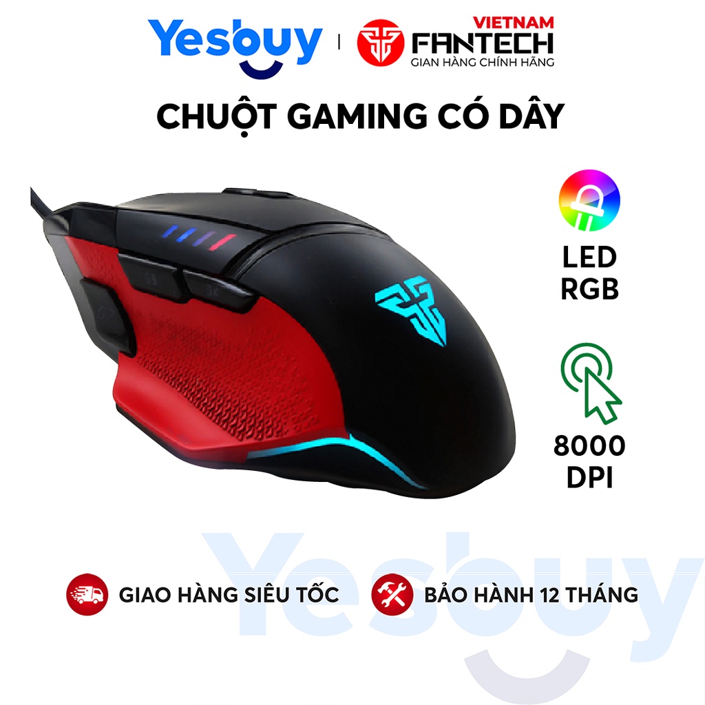 Chuột Game 8 nút LED 16.8 triệu màu FANTECH - X11 DAREDEVIL - Hàng chính hãng - Bảo hành 12 tháng