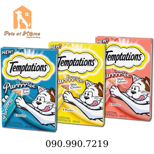 Súp thưởng cho mèo Temptations ( Gói 4 thanh)