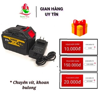 Pin máy khoan 21V , pin 15 cell kèm sạc dùng chung pin máy khoan, máy bắt vít , chân thông dụng