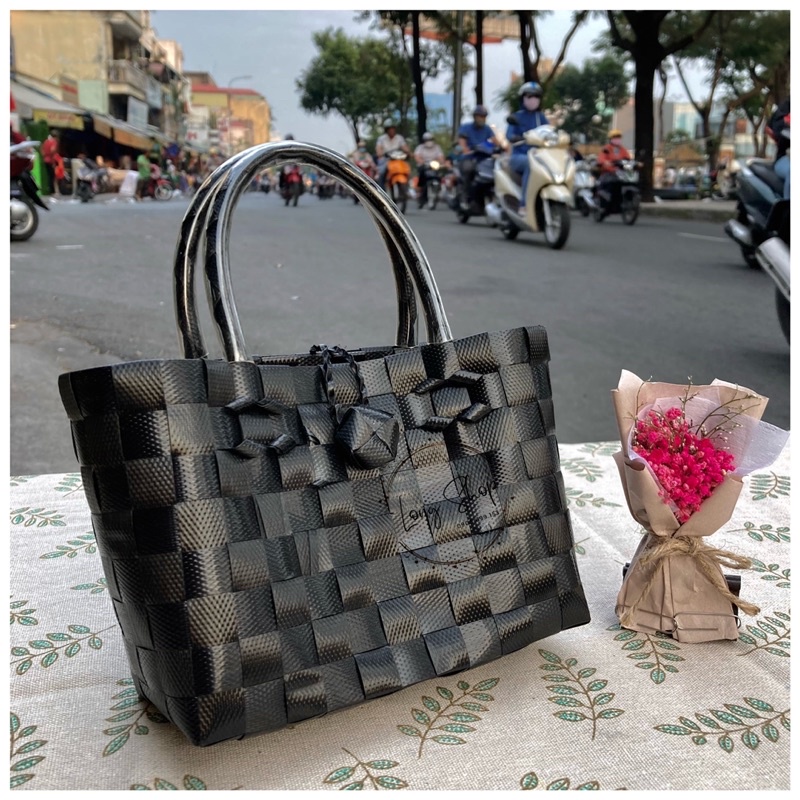 Túi xách đan tay - Size 5 em bé - Làn nhựa