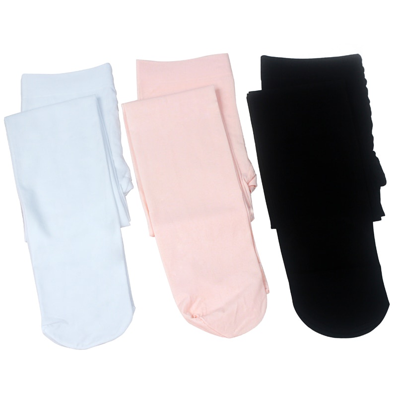 Set 1 Đôi Tất Múa Ballet Màu Trắng Đen 80D Dành Cho Bé Gái