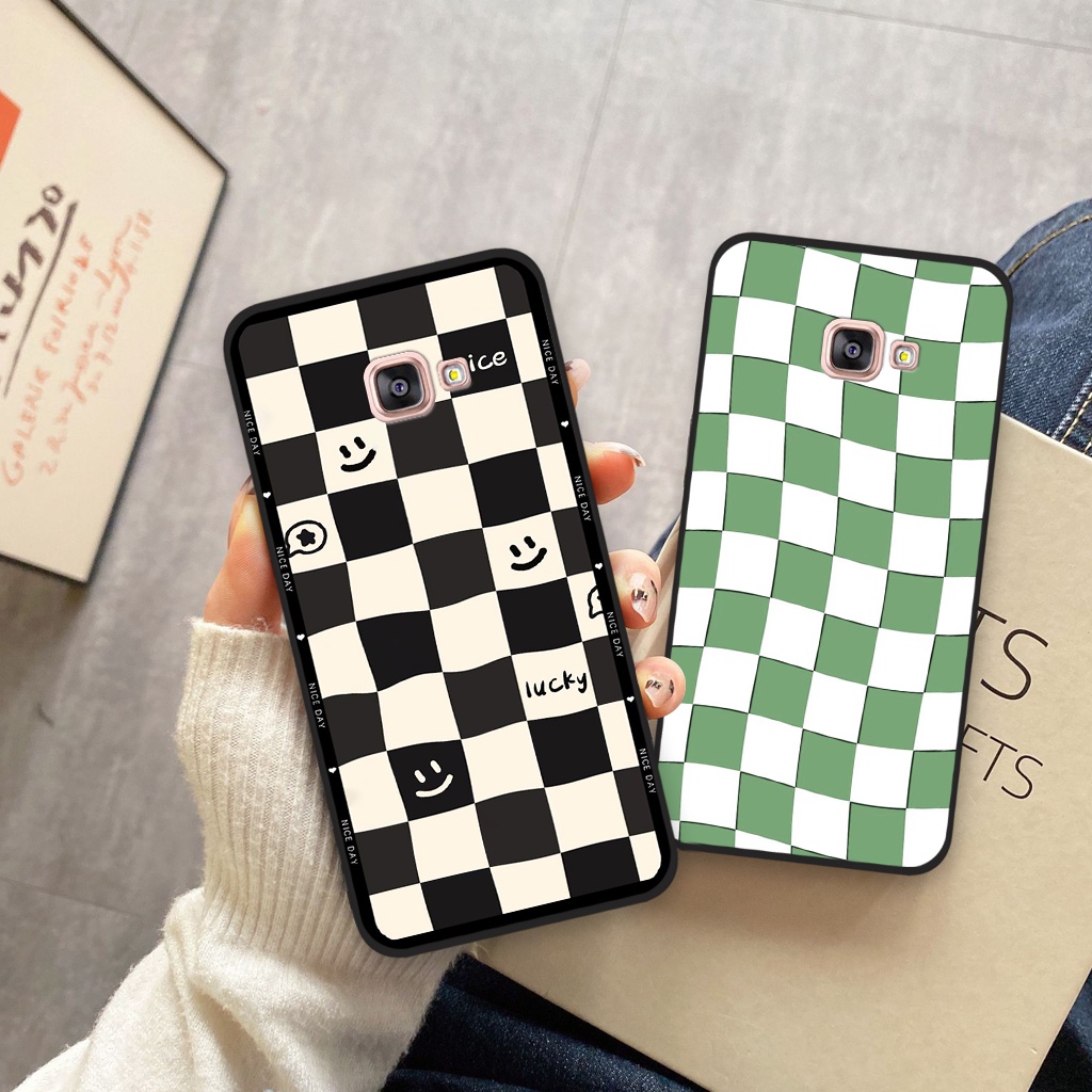 Ốp lưng Samsung Galaxy A310/A3 2016/A510/A5 2016/A710/A7 2016 mặt cười kẻ caro dễ thương viền dẻo