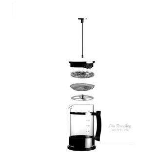 Bình pha trà cà phê kiểu pháp French Press 600ml 350ml
