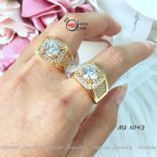 Nhẫn nam nữ đính đá n143 bản lớn
