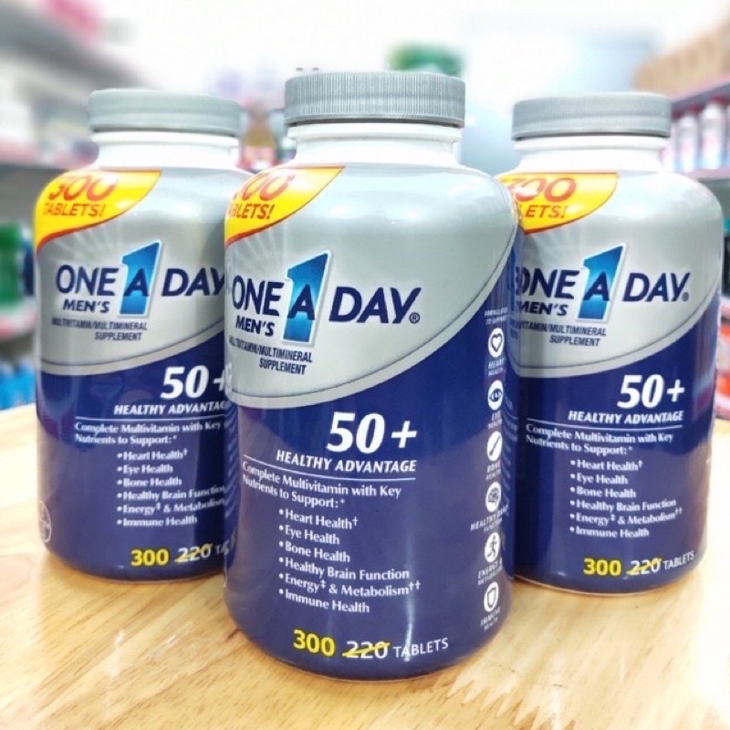 Viên uống One a day Men's 50+ Multivitamin 300 viên của Mỹ - Bổ sung vitamin tổng hợp men women