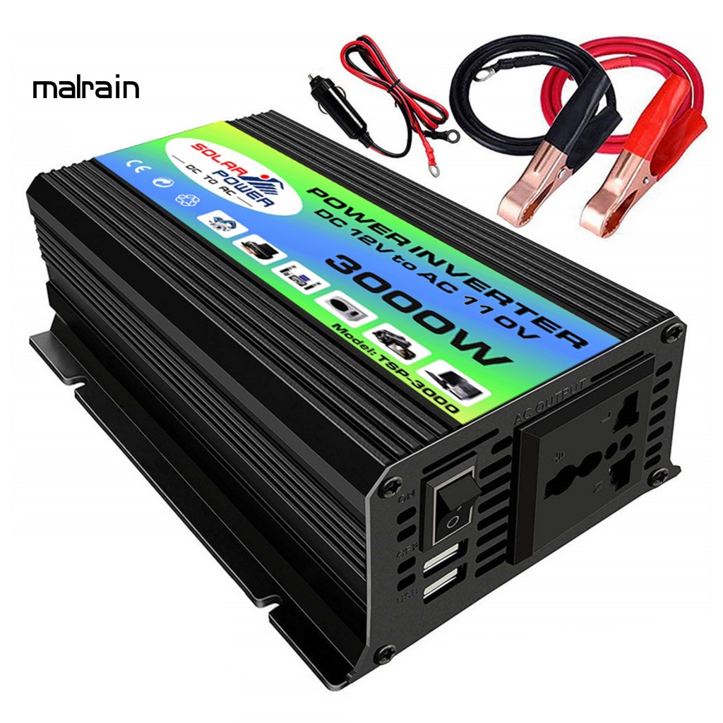 1 Bộ Biến Tần Quá Khổ 3000W DC 12V Sang AC 220V / 110V Cho Xe Hơi