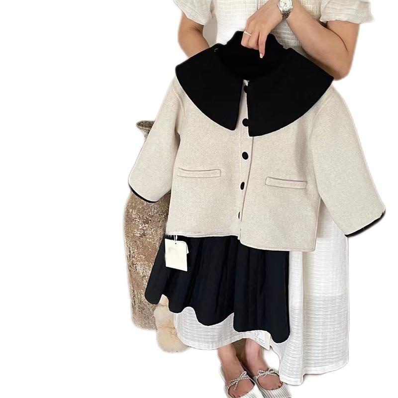 Bộ Áo Khoác Chân Váy Len Phong Cách Hàn Quốc Thời Trang Thu Đông Mới 2022 Dành Cho Bé Gái