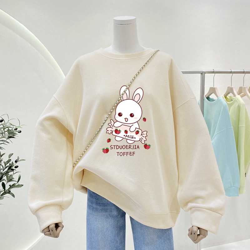 NRVP Áo Khoác Thể Thao Tay Dài Dáng Rộng In Hình Thỏ Năm Mới 2023 Phong Cách Trung Hoa Hàn Quốc Cho Nữ