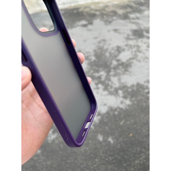 Ốp lưng LIKGUS viền màu lưng nhám mờ cho iPhone 14 serries