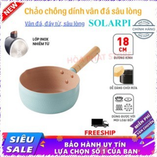 Chảo nồi quánh sâu lòng 18cm phủ ceramic chiên rán chống dính dùng được bếp từ, nồi quánh sâu lòng