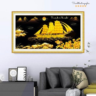 Tranh thêu chữ thập thuận buồm xuôi gió 80cm x 43cm
