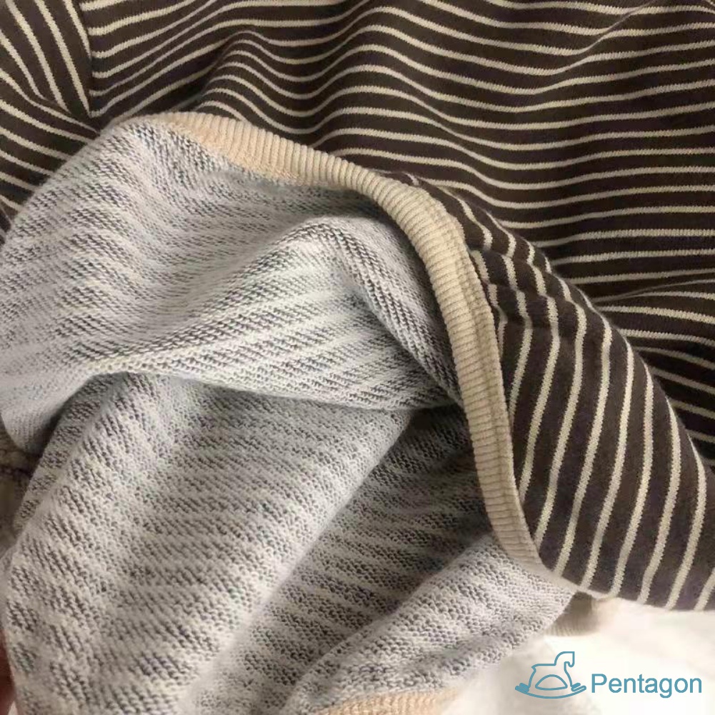 Áo Len Dài Tay Form Rộng Họa Tiết Kẻ Sọc Thời Trang Thu Đông Hàn Quốc Cho Bé Gái