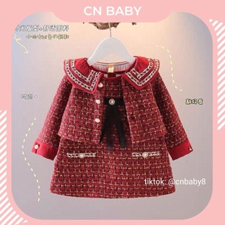 Set váy dạ 2 chi tiết cn baby cho bé gái 8-20kg