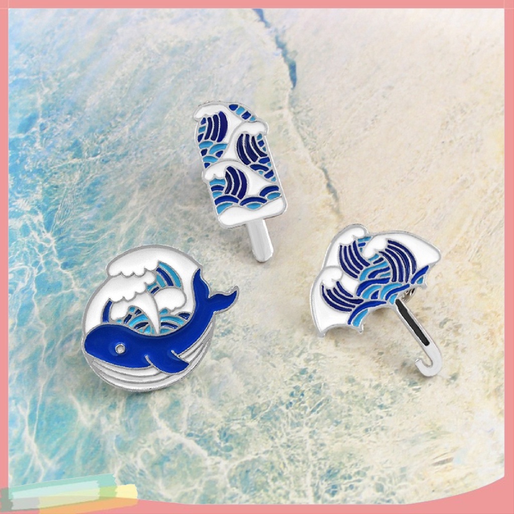 Ghim cài áo hình sóng biển độc đáo cá tính