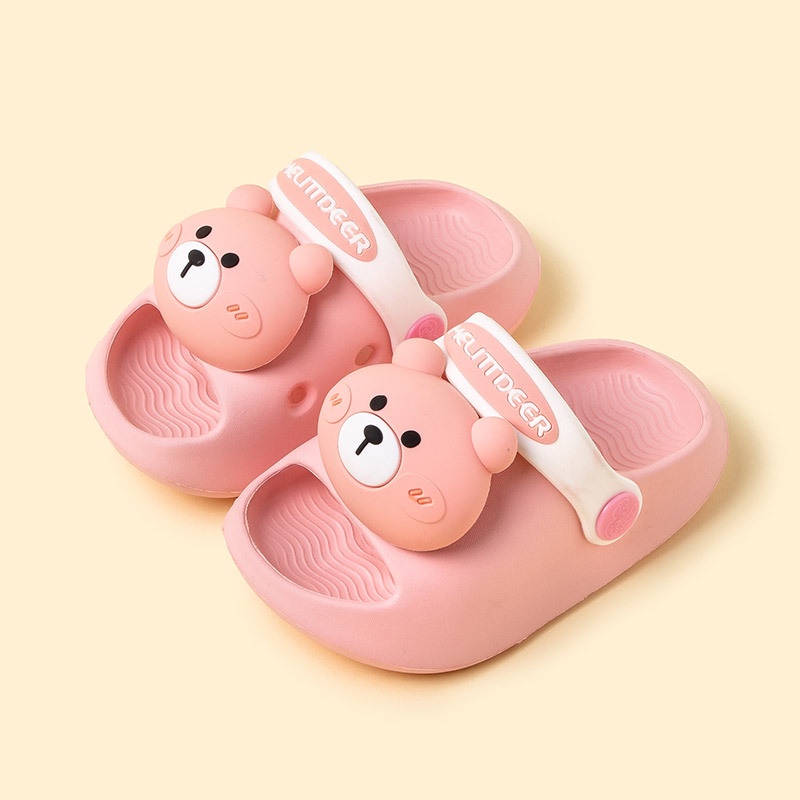 Dép Sandal Đế Mềm Chống Trượt Hình Gấu Khối Lập Phương Dành Cho Trẻ Em XS306