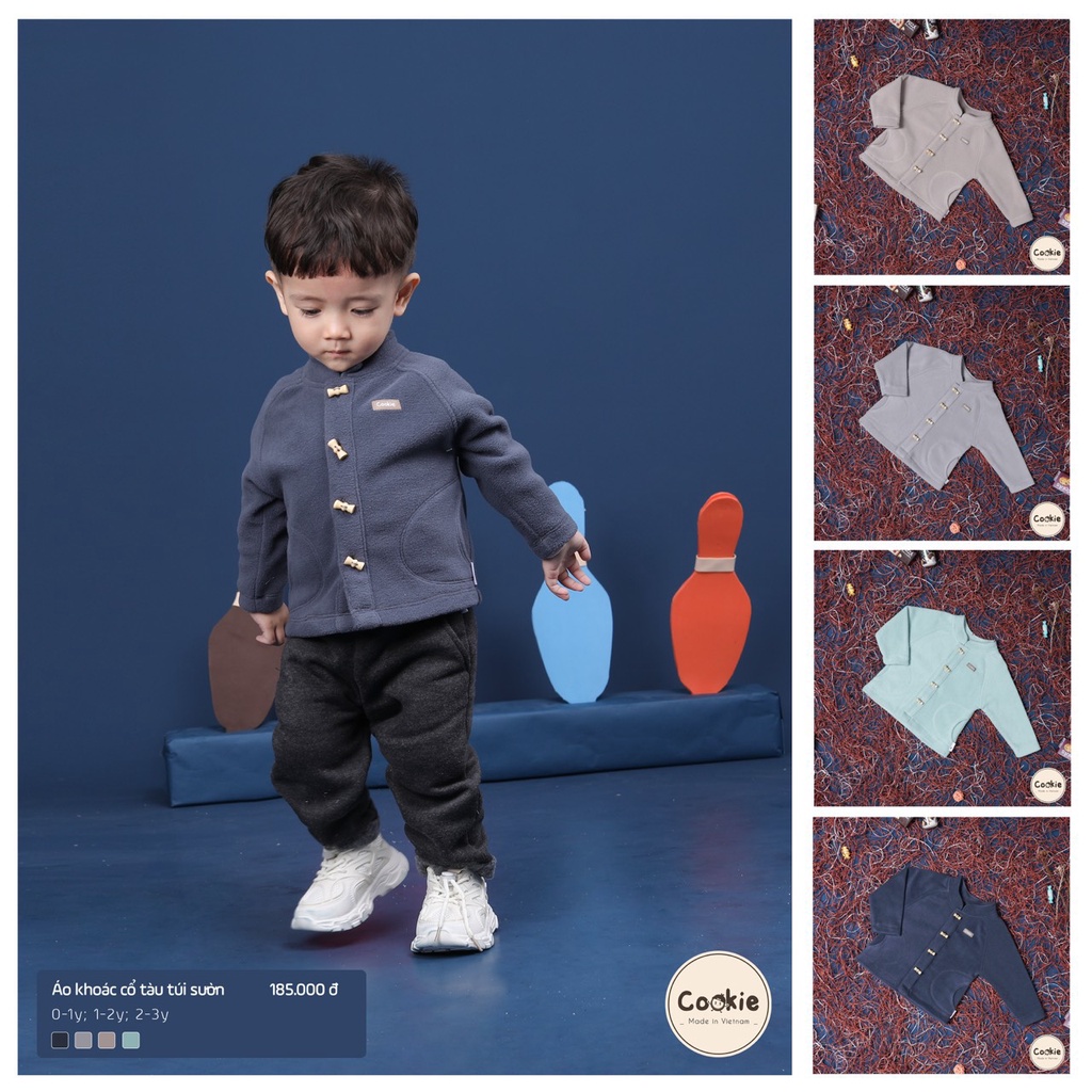 [CHÍNH HÃNG] Áo khoác cổ tàu túi sườn họa tiết trẻ em Cookie