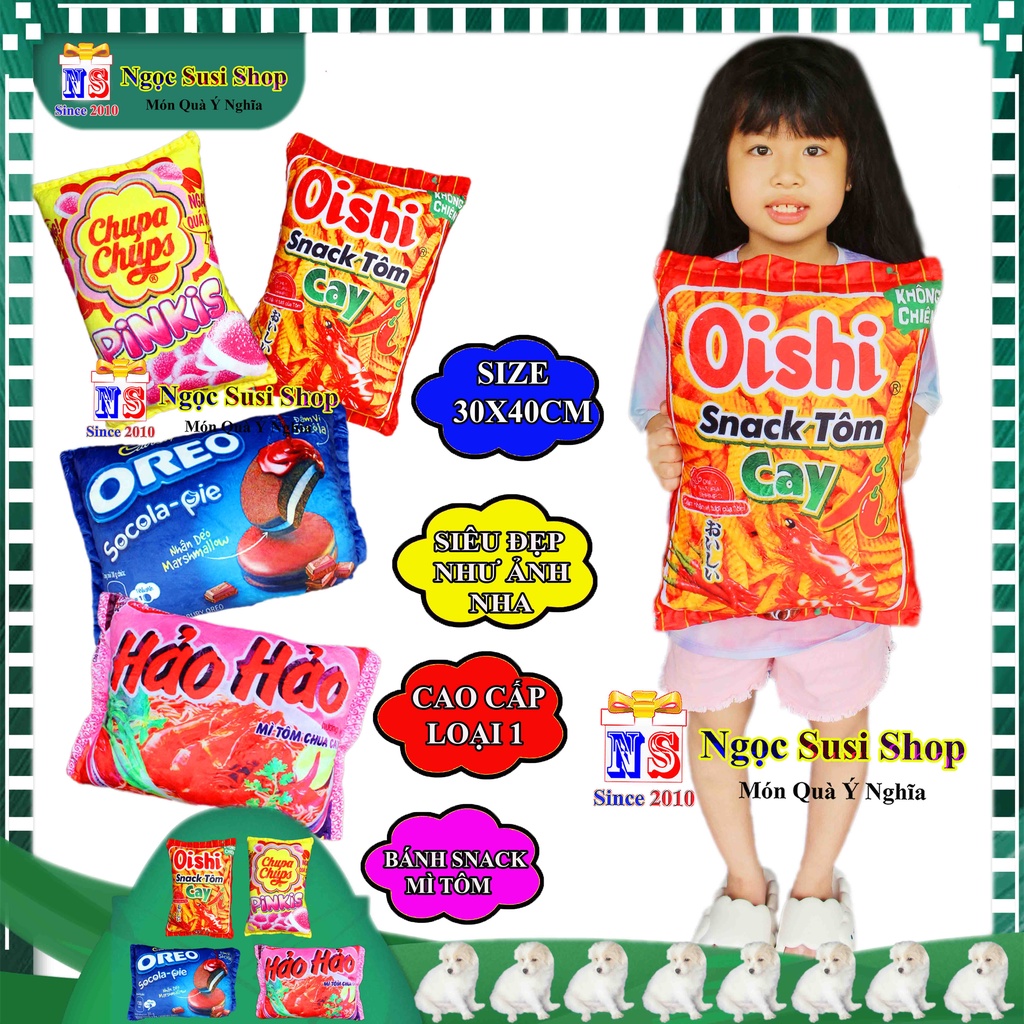 GẤU BÔNG HÌNH BÁNH SNACK GÓI MÌ NHỒI BÔNG SIÊU MỀM MỊN CAO CẤP