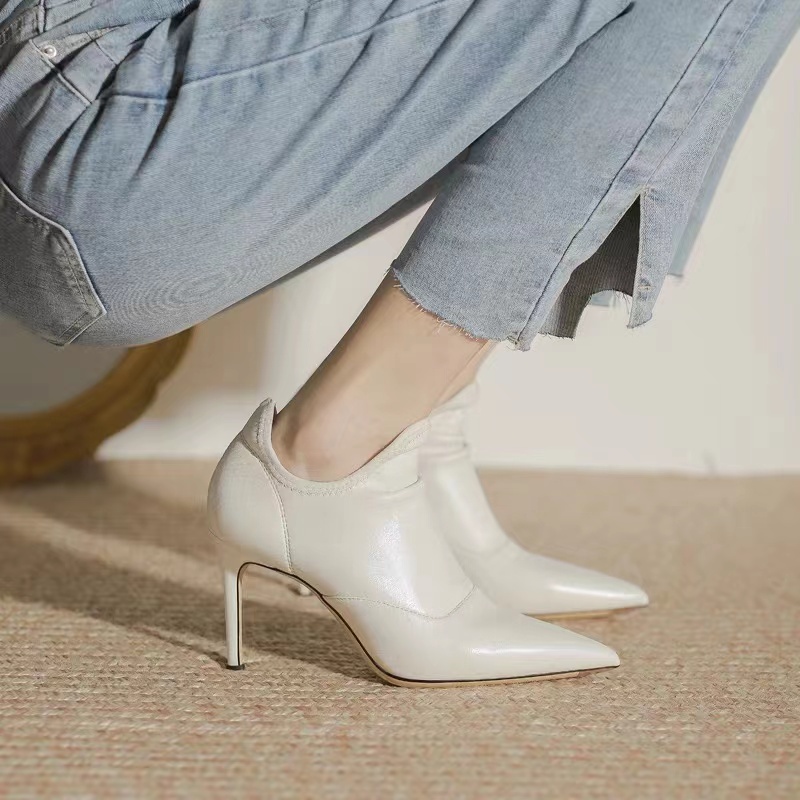 Giày Cao Gót Mũi Nhọn Chất Liệu Da Mềm Thoáng Khí Thời Trang Cao Cấp Cho NữGiày Em Bé Hot Girl 'S