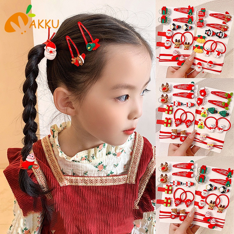Kẹp Tóc Hình Sừng Hươu Phong Cách Giáng Sinh Cho Bé