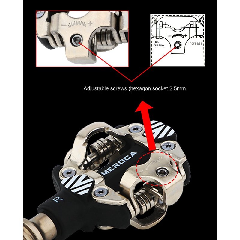 Meroca Bàn Đạp Tự Khóa Hai Mặt Bằng Nhôm Siêu Nhẹ Cho Xe Đạp Mtb