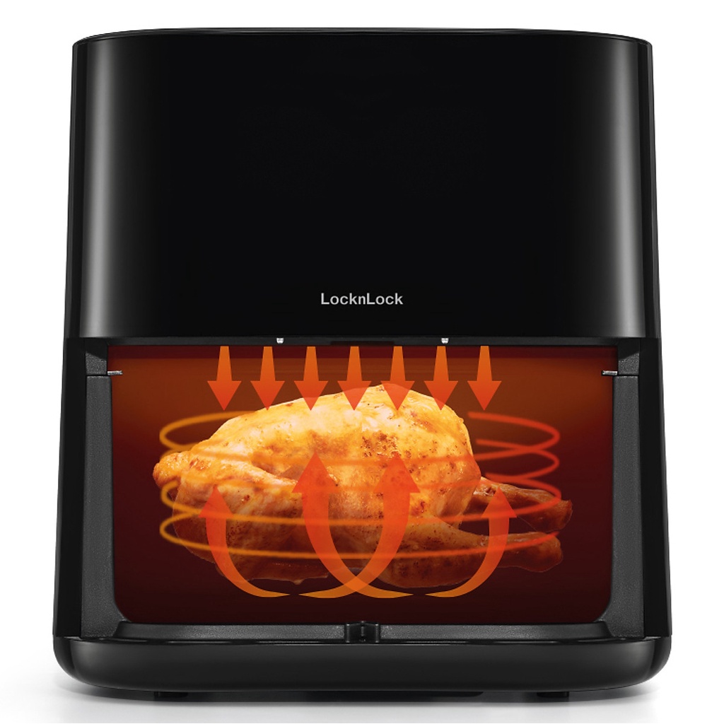 Nồi Chiên Không Dầu Locknlock Visible Air Fryer CUBE EJF996BLK 5.5L - Hàng Chính Hãng