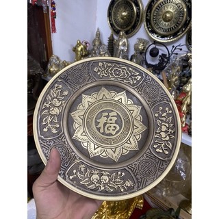 Mâm bồng mâm ngũ quả bằng đồng nguyên chất đường kính 25cm