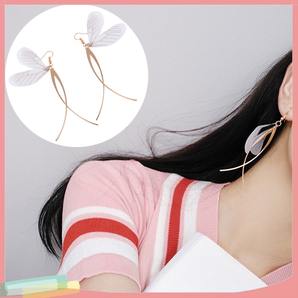 Đôi Khuyên Tai Dài Hình Cánh Bướm Phong Cách Retro Thời Trang Cho Nữ