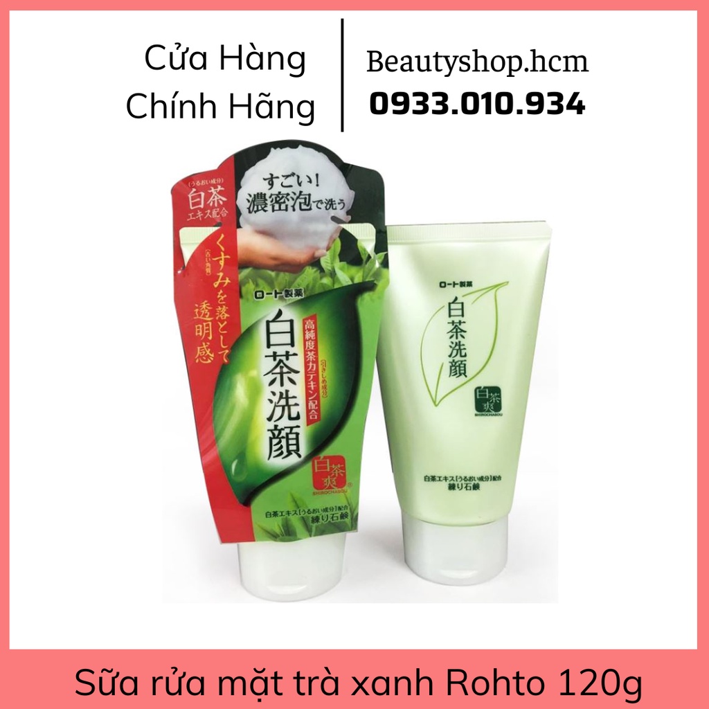 Sữa rửa mặt trà xanh Rohto Shirochasou Nhật Bản