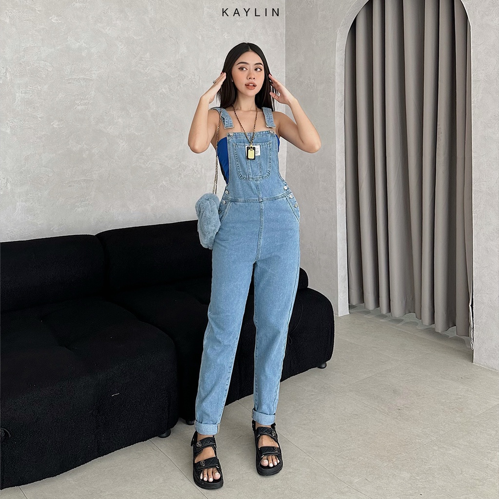 Quần yếm jean nữ phối nút thời trang KAYLIN - N1897 | BigBuy360 - bigbuy360.vn