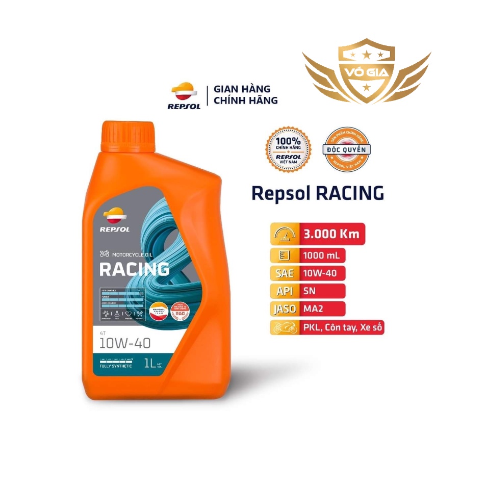 Nhớt Repsol Racing 4T 10w40 - Nhớt 100% tổng hợp cho xe số cao cấp Ex winner sonic raider