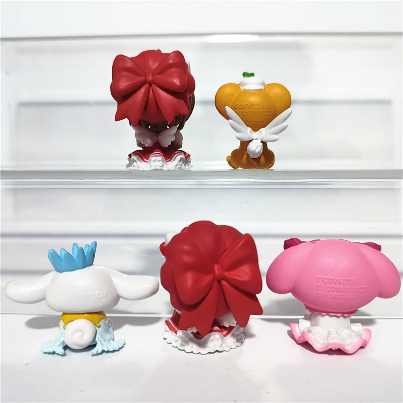 Mới Set 5 Mô Hình Nhân Vật Phim Hoạt Hình Thủ Lĩnh Thẻ Bài Sakura Và Sanrio