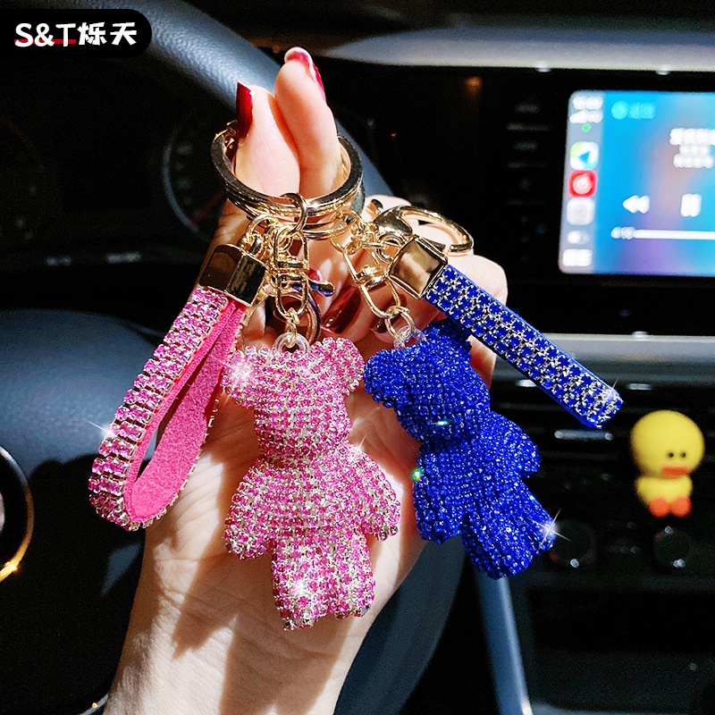 Móc Khóa Hình Gấu Đính Đá Xinh Xắn Dễ Thương