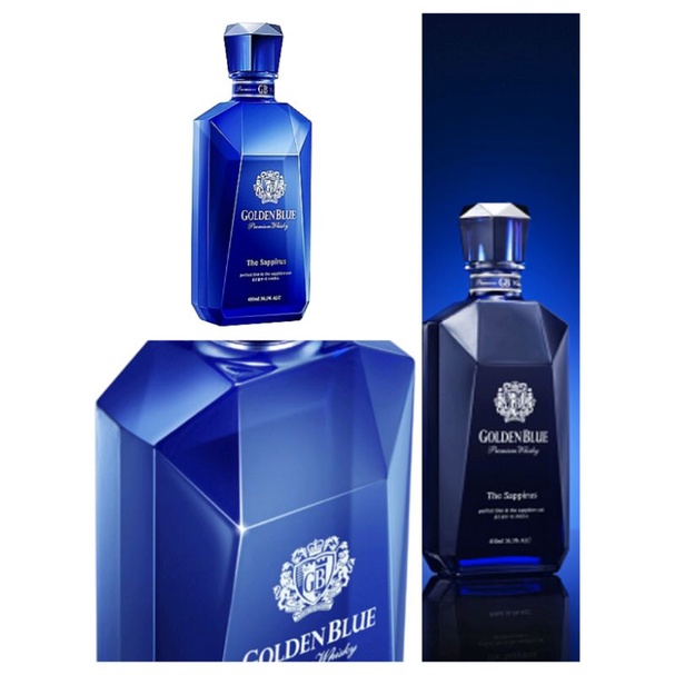 Vỏ Chai Rượu Ngoại Golden Blue 450ml Cao Cấp Hàn Quốc Xanh Dương Cực Đẹp.
