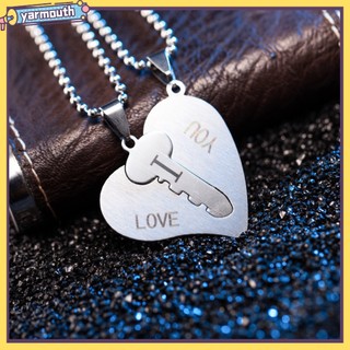Dây Chuyền Mặt Trái Tim Và Chìa Khóa Khắc Chữ I Love You Cho Cặp Đôi