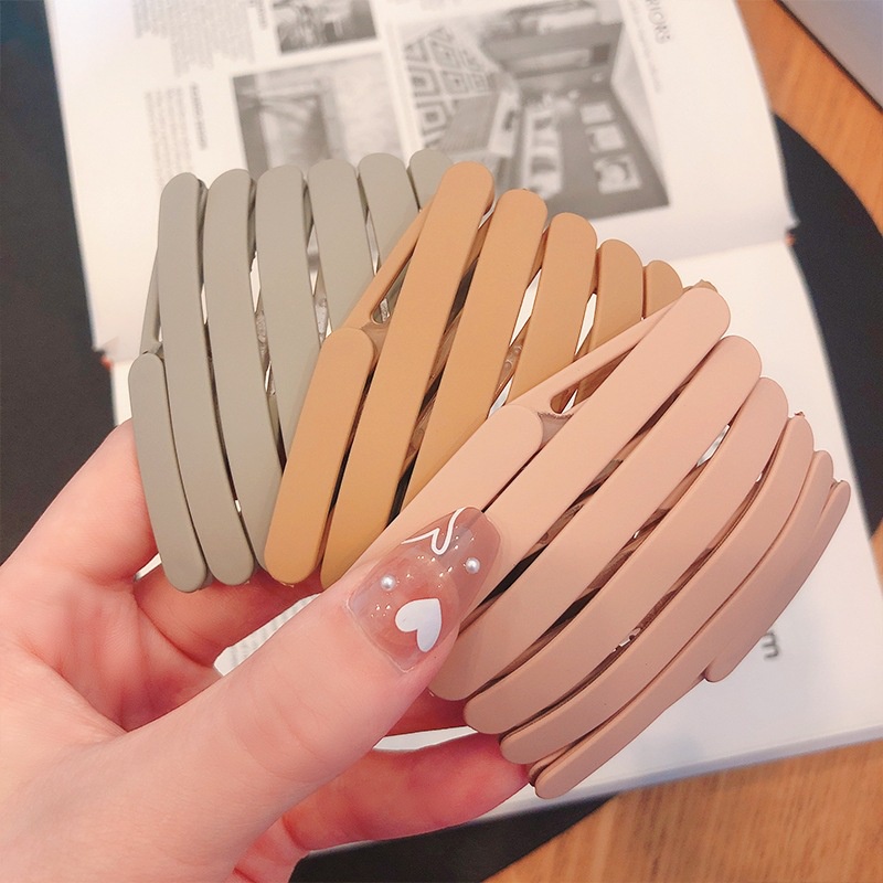 Bờm tóc, cài tóc bằng nhựa được gấp gọn co giãn, cài tóc nhựa bỏ túi siêu tiện lợi khi sử dụng - hqunh303 - H30