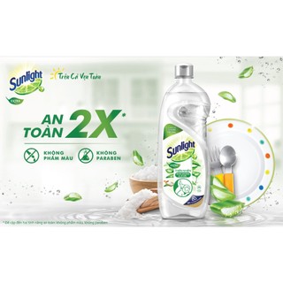 Nước rửa chén sunlight chai 400g chanh / thiên nhiên lô hội trắng / trà xanh nhật