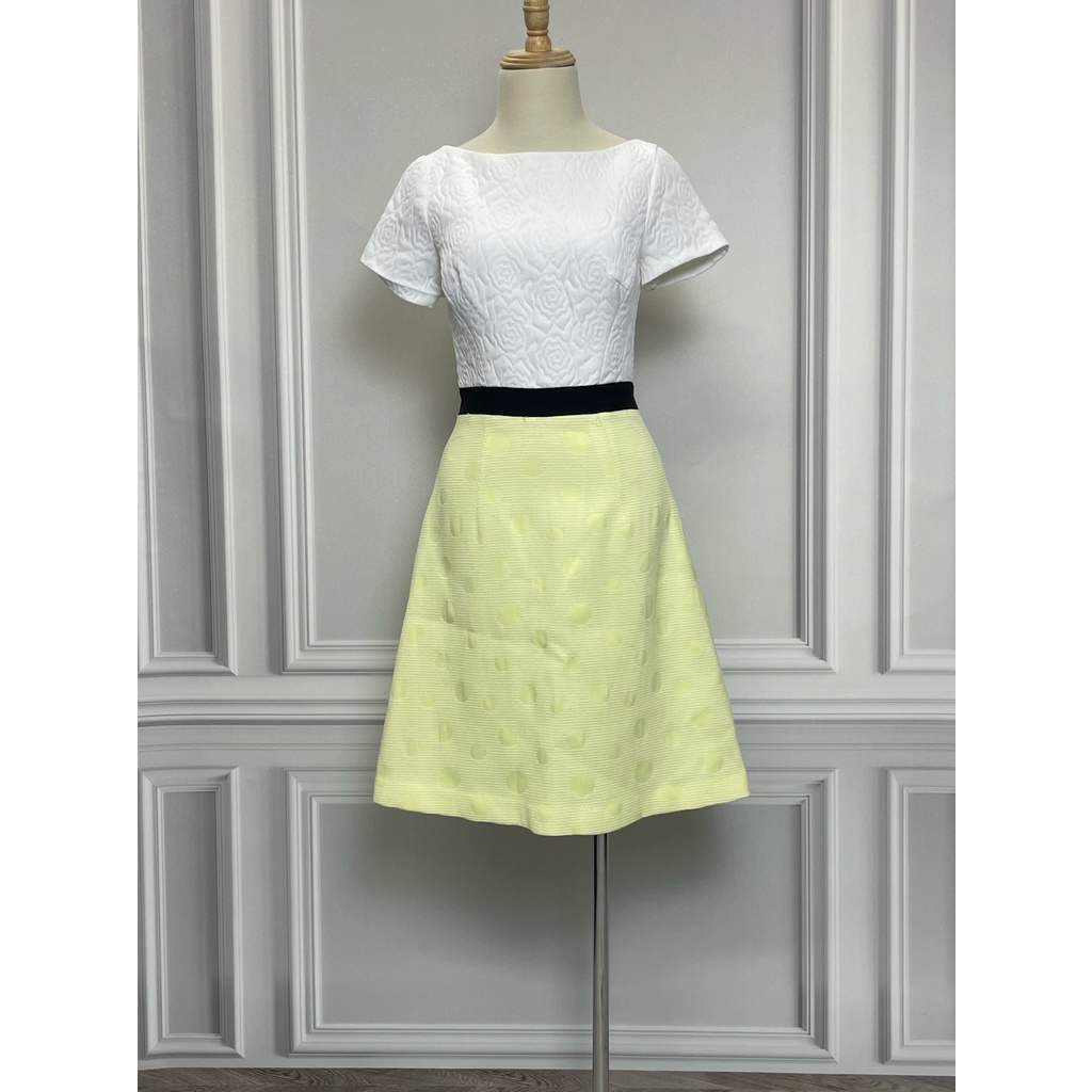 Váy COAST hàng hiệu chính hãng thời trang nữ V847 màu trắng đen vàng chanh size 6 secondhand thanh lý ký gửi