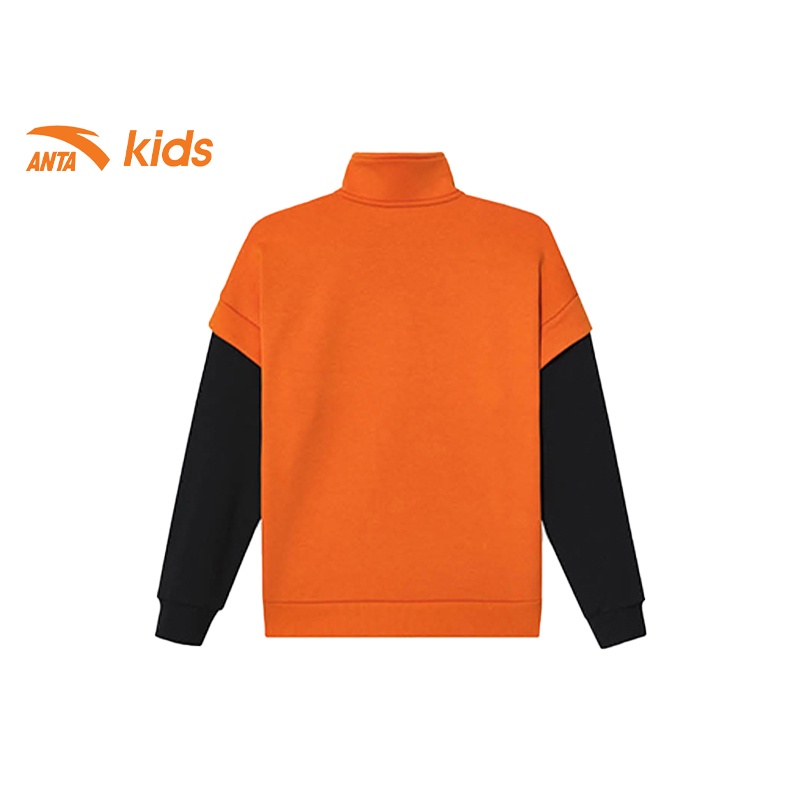 Áo nỉ thời trang bé trai Anta Kids cổ cao khóa zip, chất nỉ da cá 352248703