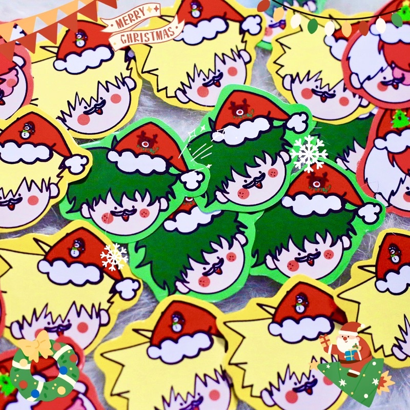 Set stickers Noel My Hero Academia / anime Học Viện Siêu Anh Hùng / Sticker , Hình dán trang trí Giáng sinh , Christmas