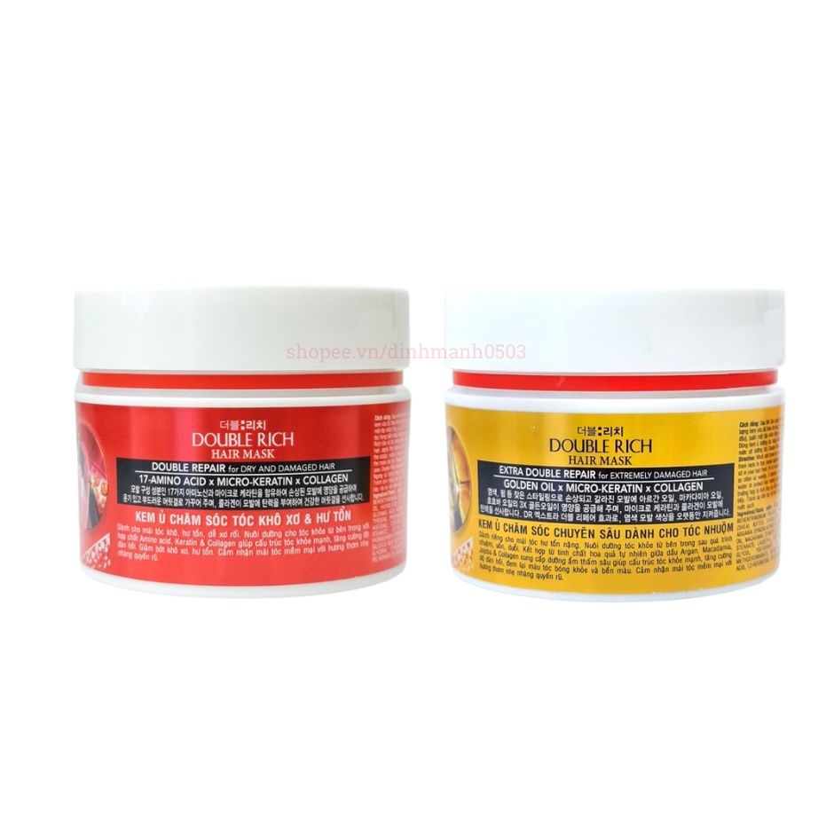 Kem Ủ Tóc  Làm Giảm Khô Sơ, Hư Tổn, Tóc Nhuộm Double Rich Hair Mask 150g