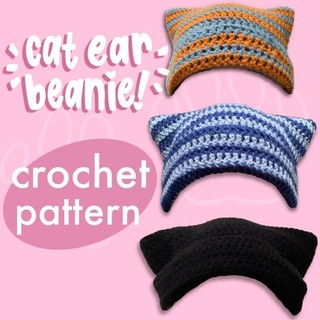 Mũ len tai mèo- Cat ear beanie crochet handmade