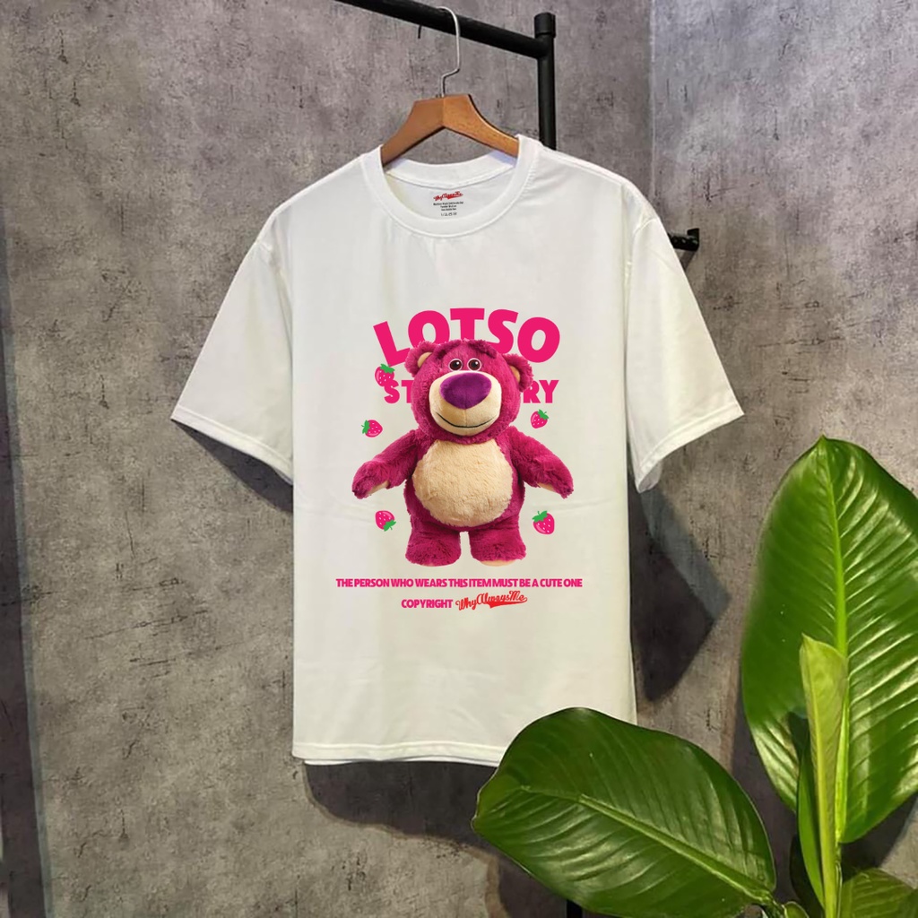 Áo thun gấu dâu Lotso Strawberry 003 Why Always Me cotton 100% nam nữ UNISEX