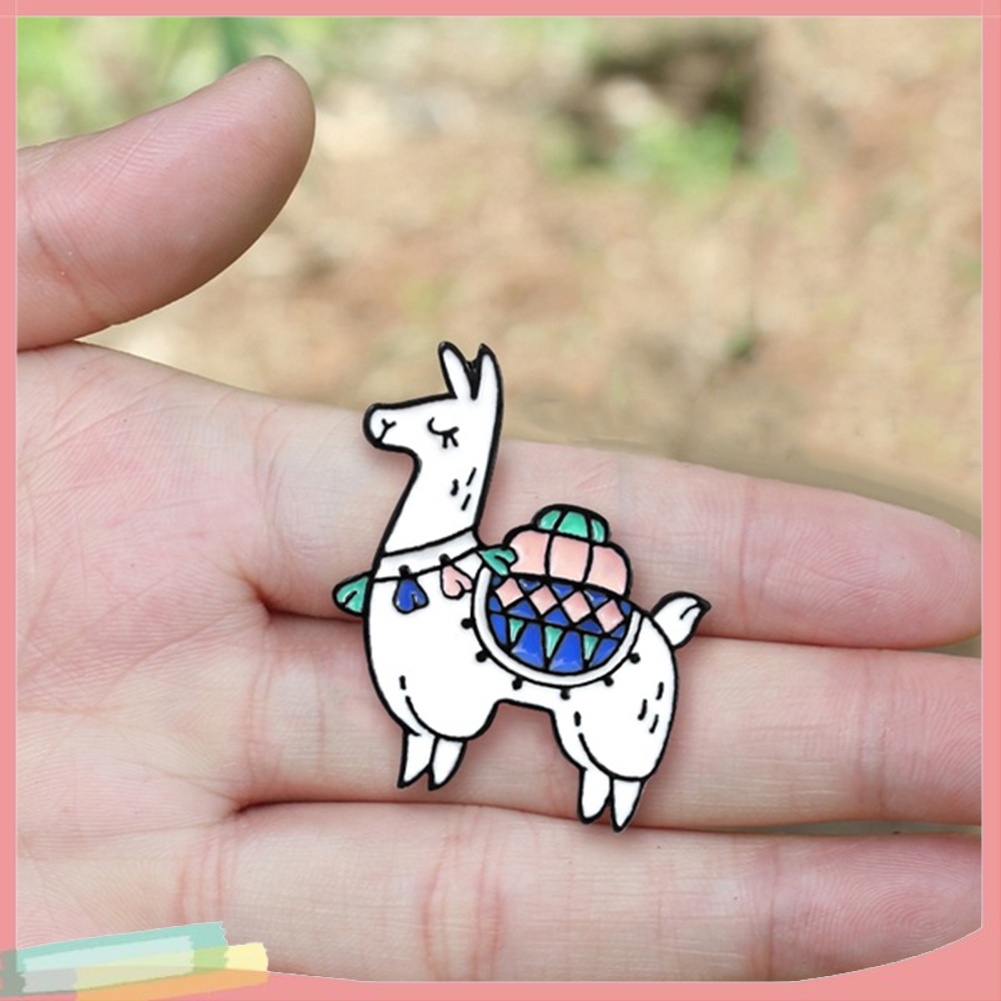 Ghim cài áo họa tiết hoạt hình lạc đà độc đáo trang trí trang phục denim