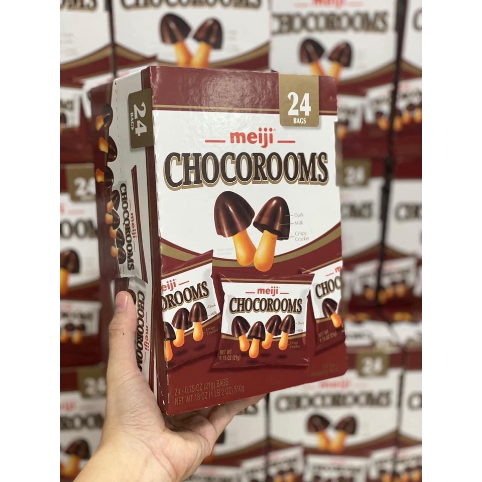 Bánh chocolate nấm Meiji Chocorooms - EDS