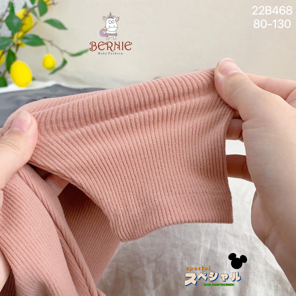 Bộ nhung tăm cổ 3P Mickey thêu nổi Bernie cho bé trai, bé gái