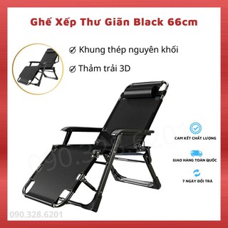 Ghế gấp ngủ trưa văn phòng khung thép đen, giường xếp gấp gọn thư giãn