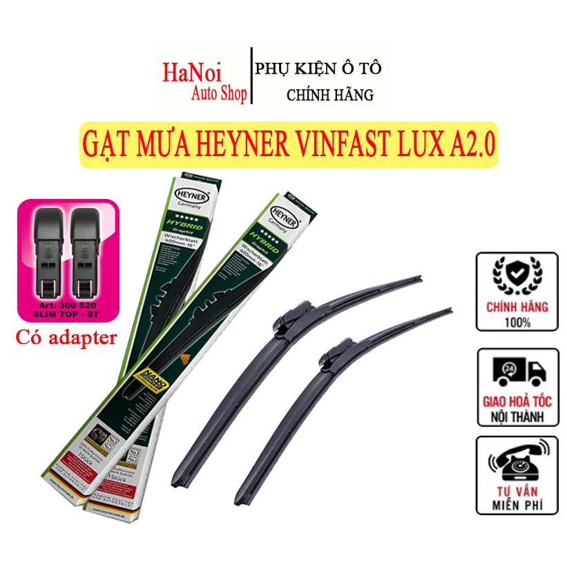 Gạt mưa xe Vinfast Lux A 2.0 Heyner Germany hàng chính hãng, thương hiệu Đức bộ 2 thanh gạt mưa cao cấp
